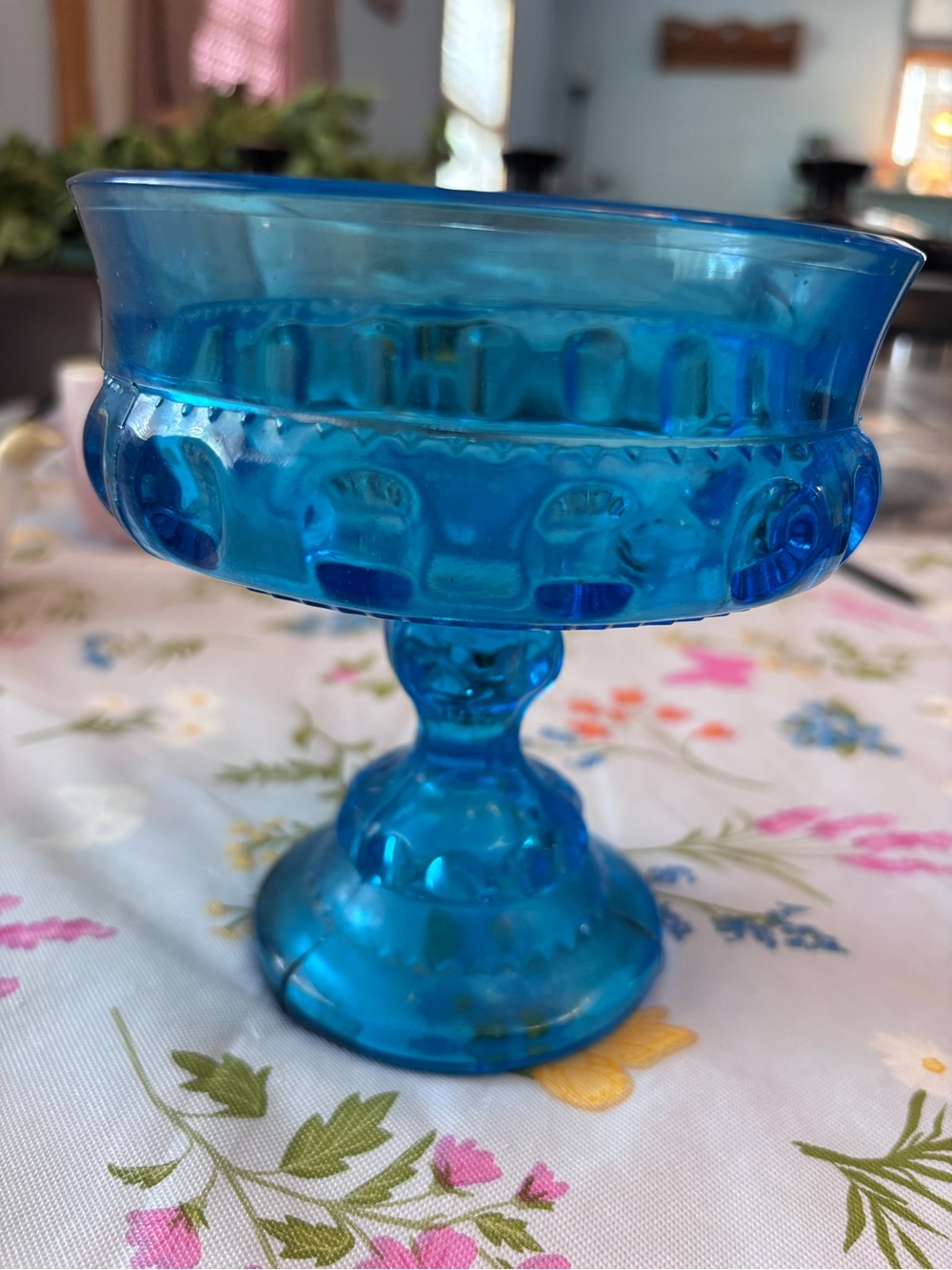 Indiana Glass Cobalt Blue Pedestal Compote